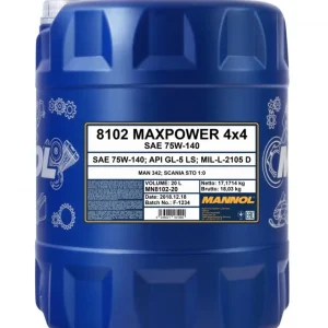 Omezená Nabídka MANNOL MAXPOWER 4X4 75W140 API GL5 - olej převodový syntetický 20L (75W-140)