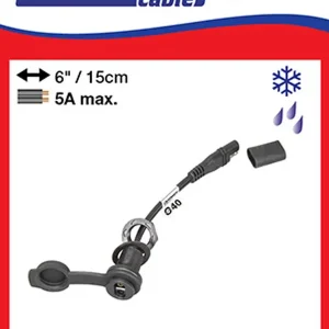 Vysoce Kvalitní OPTImate kabel s připojením SAE a vodotěsnou zásuvkou sae (délka 15cm) (EL)
