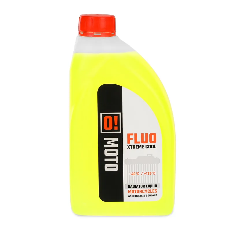 Exkluzivní OMOTO chladící kapalina 1L O! fluorescenční XtremE COOL +135 připraveno k použití (O!MOTO) (OLE-001) (-40 DO +135)