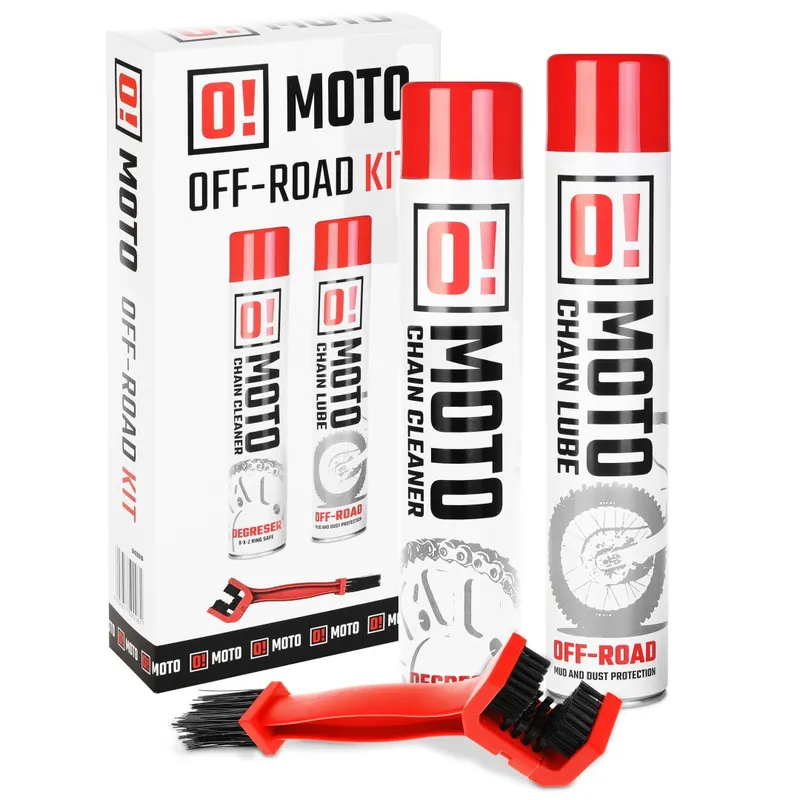 OMOTO OFF ROAD CHAIN CARE AND PROTECTION ZESTAW na čištění a mazání řetězu 2+1 sada s kartáč (2 X 750ML) (O!MOTO) (OLE-020) Poslední Šance