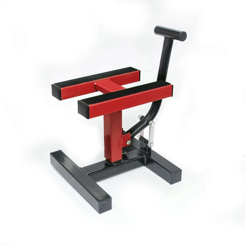 Moderní PROMX stojan/zvedák/podstavec motocyklu CROSS barva červená (podrobnosti)